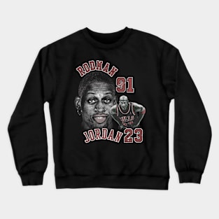 Dennis Rodman Bulls 91 & Michael Jordan 23 Vintage Crewneck Sweatshirt